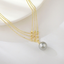 Show details for Trendy Gold Plated shell pearl Short Statement Necklace with No-Risk Refund