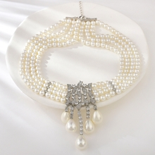 Show details for Copper or Brass White Short Statement Necklace from Certified Factory
