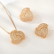 Show details for Popular Cubic Zirconia Copper or Brass 2 Piece Jewelry Set