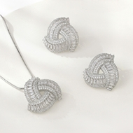 Show details for Delicate Cubic Zirconia Copper or Brass 2 Piece Jewelry Set