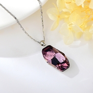 Show details for Designer Platinum Plated 16 Inch Pendant Necklace with Easy Return