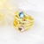 Picture of Hypoallergenic Gold Plated Blue Ring in Exclusive Design