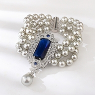 Show details for Classic shell pearl Link & Chain Bracelet Online Only