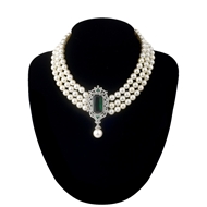 Picture of Trendy Platinum Plated Classic Short Statement Necklace with No-Risk Refund