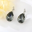 Show details for Top Swarovski Element Black Hoop Earrings