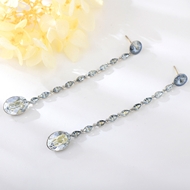 Show details for Fashion Swarovski Element Platinum Plated Hoop Earrings