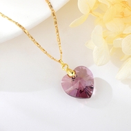 Show details for Love & Heart Swarovski Element Pendant Necklace with Worldwide Shipping
