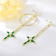 Show details for Staple Medium Cubic Zirconia Drop & Dangle Earrings