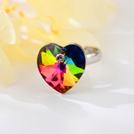 Show details for Love & Heart Colorful Fashion Ring Online Only