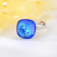 Show details for Geometric Zinc Alloy Adjustable Ring with Fast Delivery