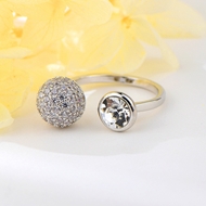 Show details for Unusual Medium White Adjustable Ring