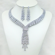 Show details for Latest Big White 2 Piece Jewelry Set