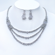 Show details for Good Quality Cubic Zirconia White 2 Piece Jewelry Set