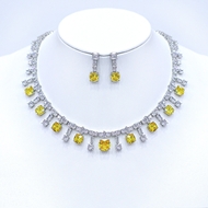 Show details for Copper or Brass Cubic Zirconia 2 Piece Jewelry Set in Flattering Style