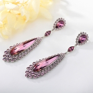 Show details for Unusual Big Swarovski Element Dangle Earrings