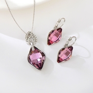 Show details for Geometric Platinum Plated 2 Piece Jewelry Set of Original Design