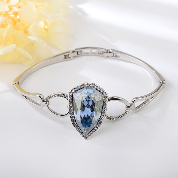 Picture of Featured Blue Swarovski Element Fashion Bangle with Full Guarantee