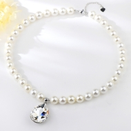 Show details for Classic Platinum Plated Pendant Necklace with 3~7 Day Delivery