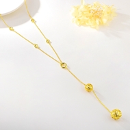 Show details for Designer Gold Plated Dubai Fashion Sweater Necklace with Easy Return