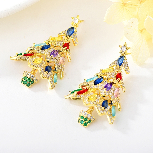 Picture of Eye-Catching Colorful Gold Plated Big Stud Earrings with Member Discount