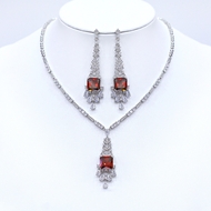Show details for Nickel Free Platinum Plated Big 2 Piece Jewelry Set with Easy Return