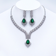 Show details for Low Cost Platinum Plated Big 2 Piece Jewelry Set with Low Cost