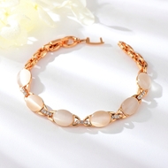 Show details for Sleek Zinc Alloy Rose Gold Plated Fashion Bracelet Show details for Sleek Zinc Alloy Rose Gold Plated Fashion Bracelet