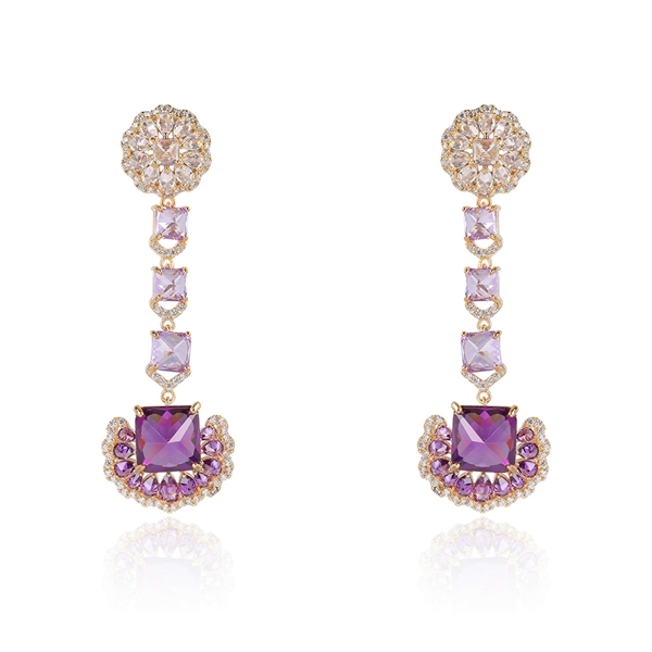 Picture of Irresistible Purple Luxury Dangle Earrings As a Gift