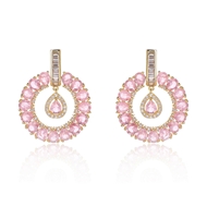 Picture of Beautiful Cubic Zirconia Pink Dangle Earrings