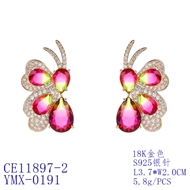 Picture of Copper or Brass Butterfly Dangle Earrings at Factory Price