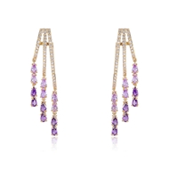 Picture of Irresistible Purple Gold Plated Dangle Earrings For Your Occasions