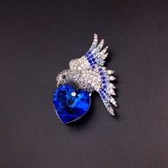 Show details for Hypoallergenic Platinum Plated Big Brooche in Exclusive Design