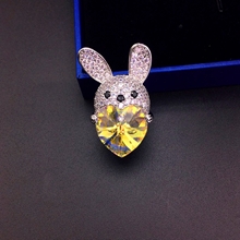 Show details for Delicate Swarovski Element Love & Heart Brooche