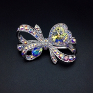 Show details for Hypoallergenic Platinum Plated Bow Brooche with Low MOQ