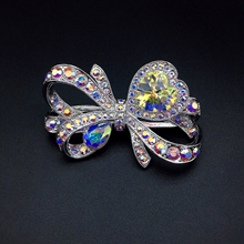 Show details for Hypoallergenic Platinum Plated Bow Brooche with Low MOQ