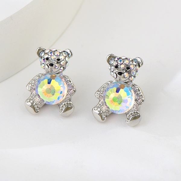 Picture of Bulk Platinum Plated Bear Dangle Earrings Exclusive Online