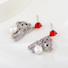 Show details for Bear Swarovski Element Dangle Earrings with 3~7 Day Delivery