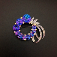 Show details for Copper or Brass Blue Brooche of Original Design