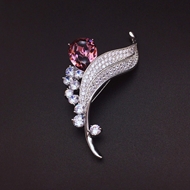 Show details for Low Price Platinum Plated Flowers & Plants Brooche at Unbeatable Price