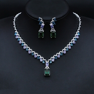 Show details for Charming Colorful Cubic Zirconia 2 Piece Jewelry Set As a Gift