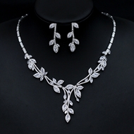 Show details for New Season White Flowers & Plants 2 Piece Jewelry Set for Female