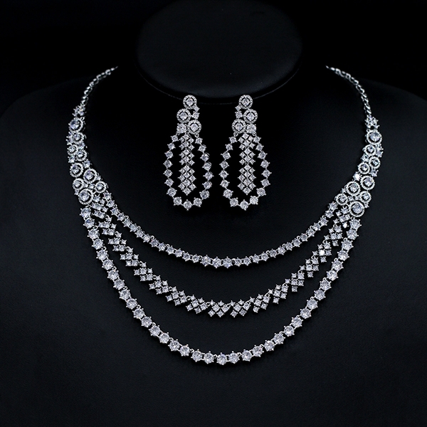 Picture of Delicate Cubic Zirconia White 2 Piece Jewelry Set