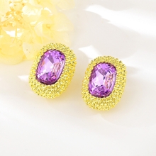 Show details for Zinc Alloy Purple Big Stud Earrings from Certified Factory