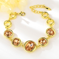 Picture of Eye-Catching Orange Artificial Crystal Fashion Bracelet with Member Discount