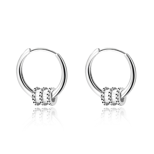 Minimalist CZ diamond Small hoop Earrings | American diamond Silver AD –  Indian Designs