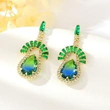 Show details for Famous Big Gold Plated Dangle Earrings
