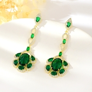 Show details for Eye-Catching Green Big Dangle Earrings for Ladies