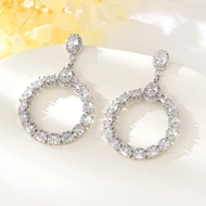 Show details for Charming White Cubic Zirconia Dangle Earrings As a Gift