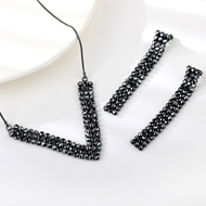 Show details for Brand New Black Big 2 Piece Jewelry Set with Full Guarantee