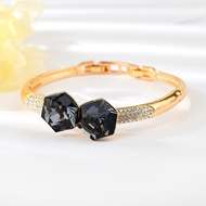 Show details for Filigree Swarovski Element Black Fashion Bangle
